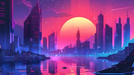 futuristic night city