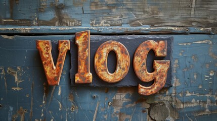 Slate Stone Vlog concept creative art poster.