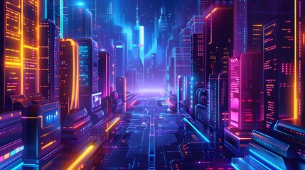 Obraz premium futuristic night city