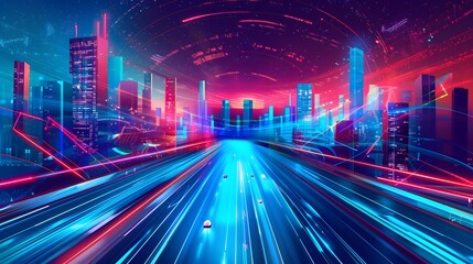 Obraz premium futuristic night city