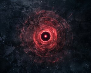 Obraz premium Red and black abstract glowing eye