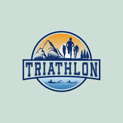 Traithlon logo vector graphic of illustration