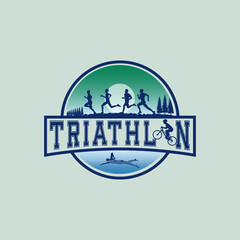 Traithlon logo vector graphic of illustration