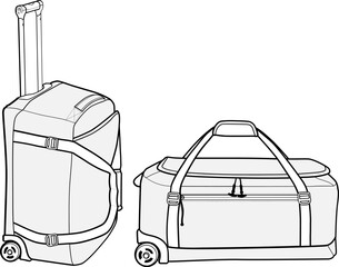 Roll Duffle Luggage Vector Illustration