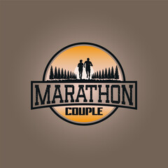 Marathon Run logo vector graphic of illustration