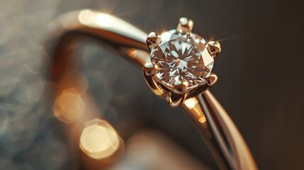 A dainty rose gold ring with a single shimmering diamond.