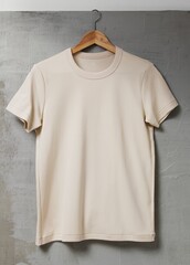 Blank beige t-shirt, simple apparel in unisex design