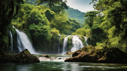 Fototapeta premium waterfall in the forest.