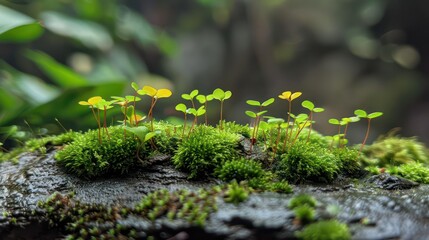 mossy micro forest, small plants