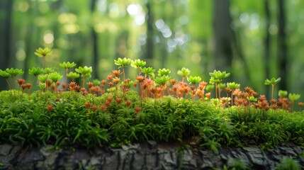 mossy micro forest, small plants