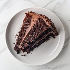 chocolate cake plate on a white background