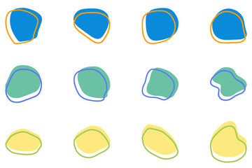 Simple blob abstract shape design set