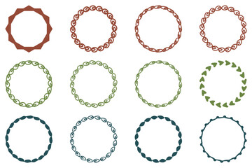 Circle ornamental frame design set