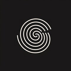 circular propagation logo design black background