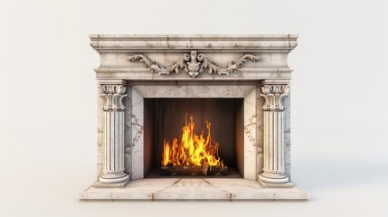 fire place isolated on white background