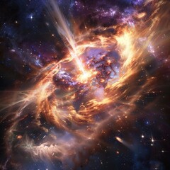 Obraz premium Deep space observatory capturing the birth of a star, AI Generative