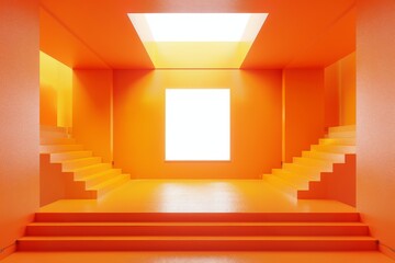 lightbox mockup in orange building