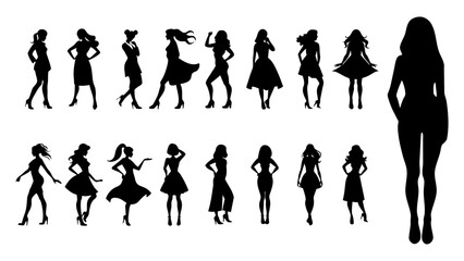 Silhouette of young woman illustration