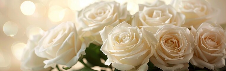 Pure Beauty: White Roses in Full Bloom