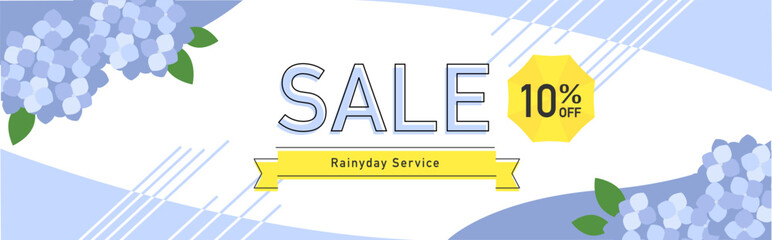 6月の紫陽花がかわいいバナーフレーム