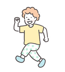 走る元気なこどものイラスト