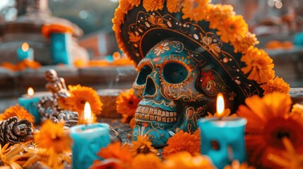 Mexican Day of the Dead Offering: Traditional Representation