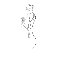 sexy women face and figure line art drawing design