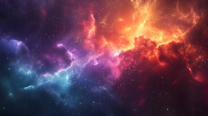 Vibrant and colorful galaxy cosmic space with a bright abstract universe background dotted with many twinkling stars and decorative galaxies, creating a vivid nebula ambiance.