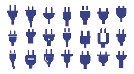 Electric plugs icon symbol set collection