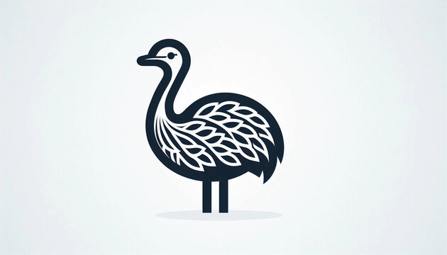 recommend clip art: Feathered Ostrich emu icon