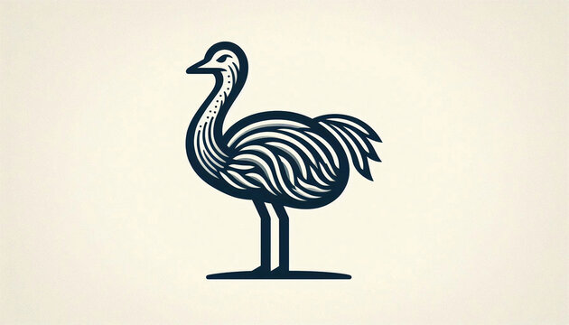Detailed ostrich emu icon.