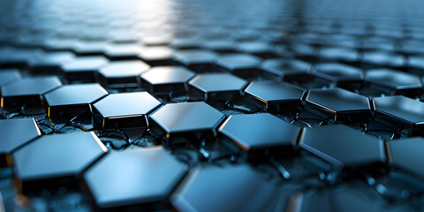 Naklejka premium Abstract technology background hexagon glow neon line business background theme