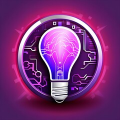 idea icon for powerpoint presentation png 
 transparent background purple and violet futuristic cybe.
