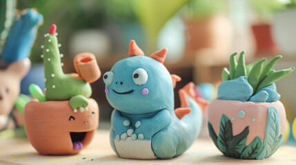 Fototapeta premium A handson tutorial video demonstrating how to mold and shape clay into a playful animalshaped planter..