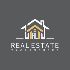 AL initial monogram logo real estate style design vector.