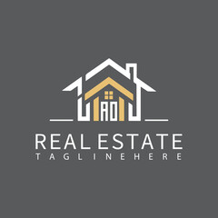 AO initial monogram logo real estate style design vector.