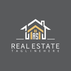 AS initial monogram logo real estate style design vector.