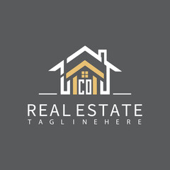 CO initial monogram logo real estate style design vector.