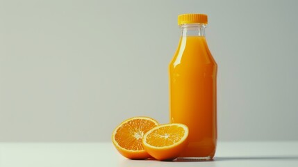 orange juice on a white background