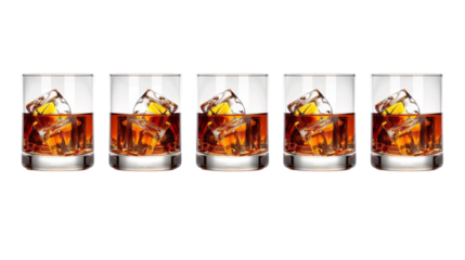 Set of glass of whiskey