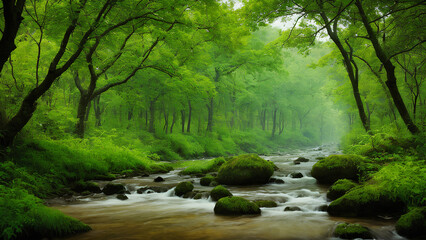 Fototapeta na wymiar beautiful forest valley