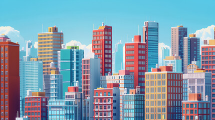 Obraz premium view of the beautiful and majestic city buildings from the front