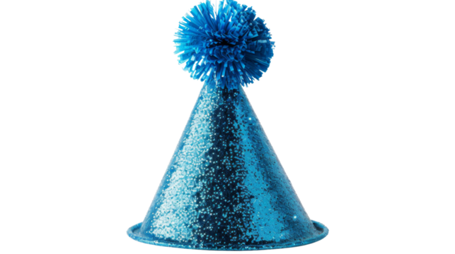 Blue glitter party hat 