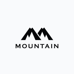 mountain abstract flat vector icon logo