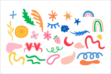 Collection of Summer Icons. Symbols of Fun and Sun