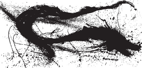 龍　辰年　手書きの毛筆イラスト