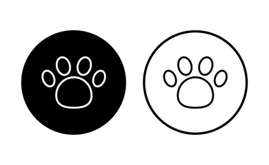 Paw icon set. paw print icon vector. dog or cat paw