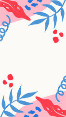 Summer Story Vertical Design Template. Creative Space for Text