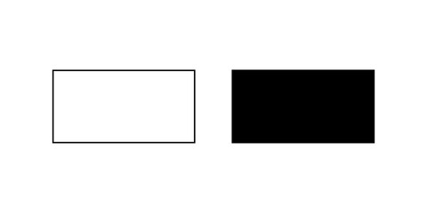Rectangle illustration and symbol white and black on the background