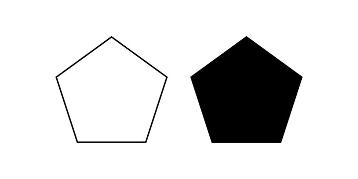 Pentagon white and black on the background